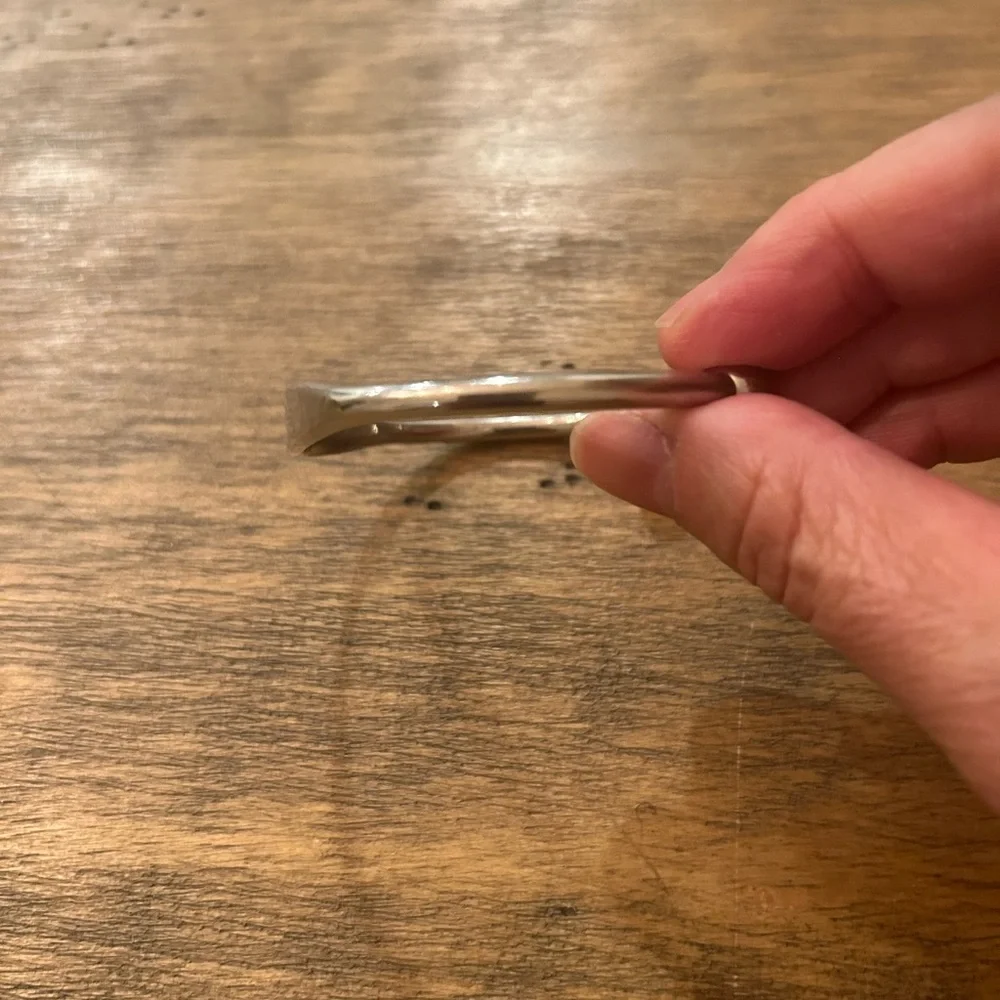 Louis Vuitton Silver Tone Monogram Jonc Cuff Bracelet M - Picture 5 of 17